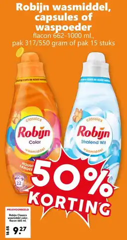 CoopCompact Robijn wasmiddel, capsules of waspoeder aanbieding