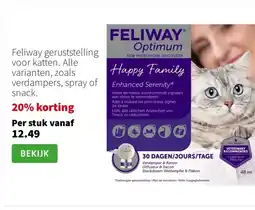 Intratuin Feliway geruststelling voor katten. Alle varianten, zoals verdampers, spray of snack. aanbieding