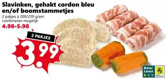 Coop Slavinken, gehakt cordon bleu en/of boomstammetjes aanbieding