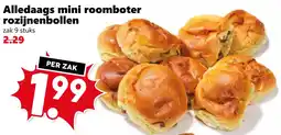 Coop Alledaags mini roomboter rozijnenbollen aanbieding