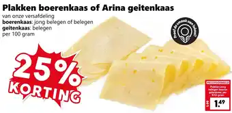 Coop Plakken boerenkaas of Arina geitenkaas aanbieding