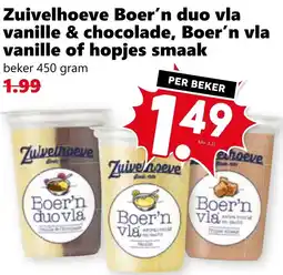 Coop Zuivelhoeve Boer'n duo vla vanille & chocolade, Boer'n vla vanille of hopjes smaak aanbieding