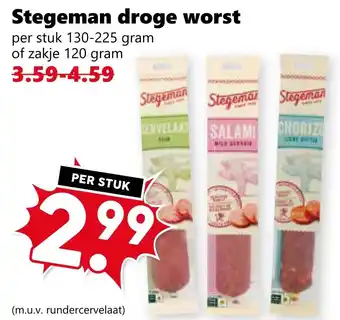 Coop Stegeman droge worst aanbieding
