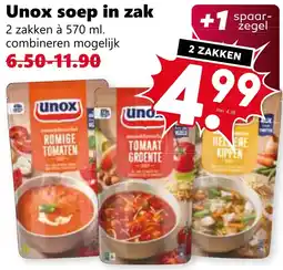 Coop Unox soep in zak aanbieding