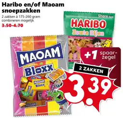 Coop Haribo en/of Maoam snoepzakken aanbieding
