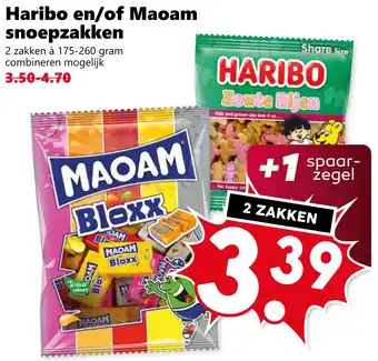 Coop Haribo en/of Maoam snoepzakken aanbieding