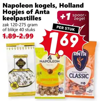 Coop Napoleon kogels, Holland Hopjes of Anta keelpastilles aanbieding