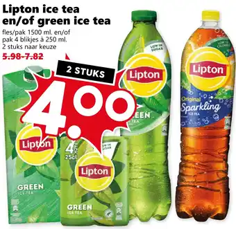 Coop Lipton ice tea en/of green ice tea aanbieding