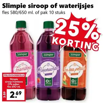 Coop Slimpie siroop of waterijsjes aanbieding