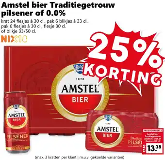 Coop Amstel bier Traditiegetrouw pilsener of 0.0% aanbieding