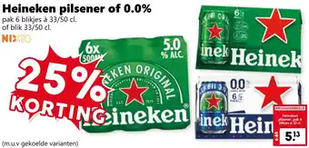 Coop Heineken pilsener of 0.0% aanbieding