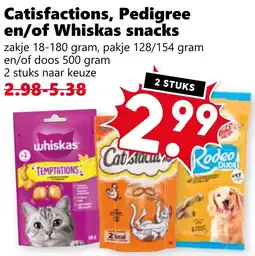 Coop Catisfactions, Pedigree en/of Whiskas snacks aanbieding