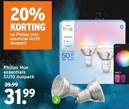 GAMMA Philips Hue essentials GU10 duopack aanbieding