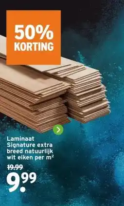GAMMA Laminaat Signature extra breed natuurlijk wit eiken aanbieding