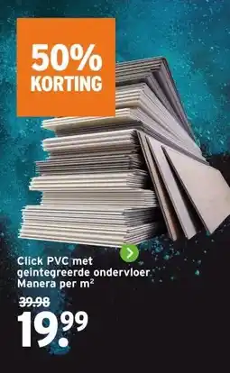 GAMMA Click PVC met geintegreerde ondervloer. Manera aanbieding