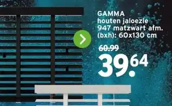 GAMMA GAMMA houten jaloezie 947 matzwart afm. aanbieding