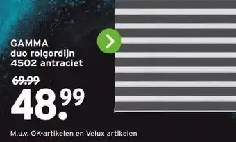 GAMMA GAMMA duo rolgordijn 4502 antraciet aanbieding