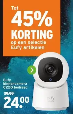 GAMMA Eufy binnencamera C220 bedraad aanbieding