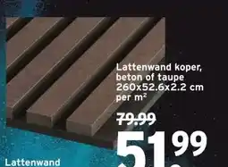 GAMMA Lattenwand koper, beton of taupe aanbieding