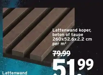 GAMMA Lattenwand koper, beton of taupe aanbieding