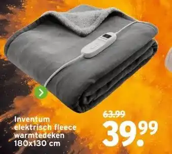GAMMA Inventum elektrisch fleece warmtedeken aanbieding