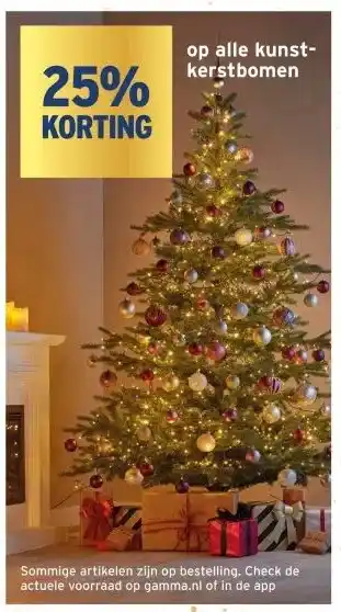 GAMMA alle kunst- kerstbomen aanbieding