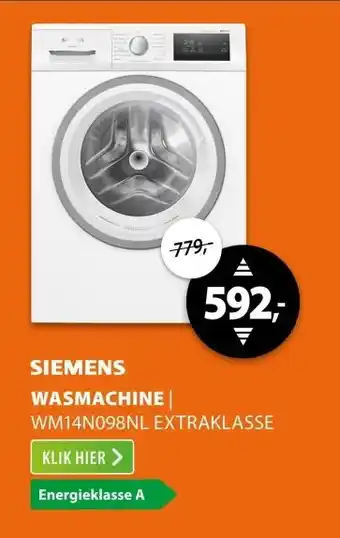 Expert Siemens WM14N098NL extraKlasse aanbieding