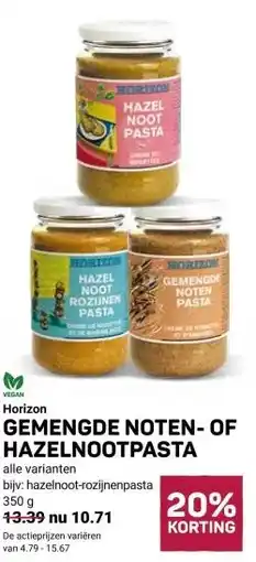 Ekoplaza GEMENGDE NOTEN-OF HAZELNOOTPASTA aanbieding