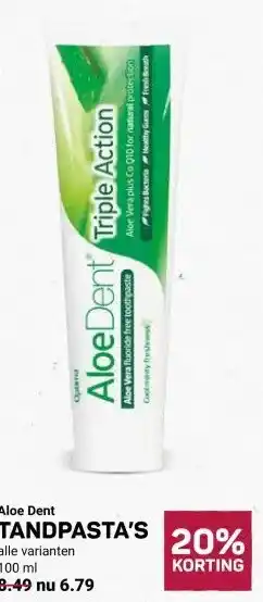 Ekoplaza TANDPASTA'S aanbieding