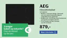 De Witgoed Specialist AEG Inbouwkookplaat TO741B00CZ aanbieding