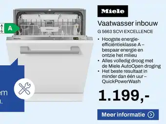 De Witgoed Specialist Miele Vaatwasser inbouw G 5663 SCVI EXCELLENCE aanbieding