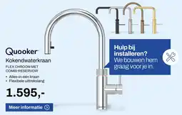 De Witgoed Specialist Quooker Kokendwaterkraan FLEX CHROOM MET COMBI-RESERVOIR aanbieding