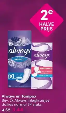 DA Always en Tampax aanbieding