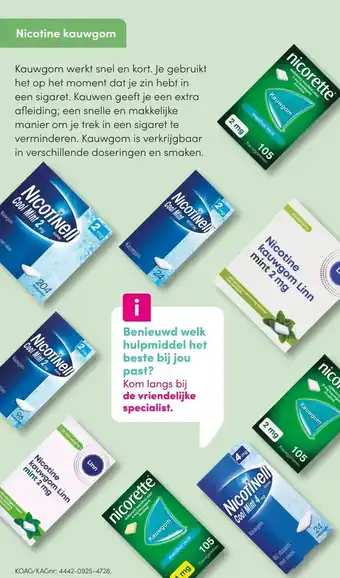 DA Nicotine kauwgom aanbieding