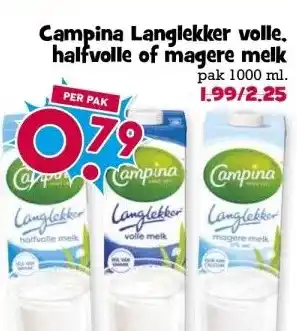 Boon`s Markt Campina Langlekker volle, halfvolle of magere melk aanbieding