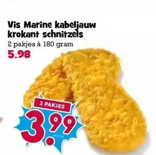 Boon`s Markt Vis Marine kabeljauw krokant schnitzels aanbieding
