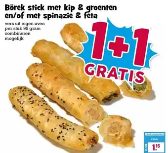 Boon`s Markt Börek stick met kip & groenten en/of met spinazie & feta aanbieding