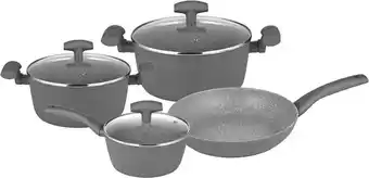 Bol.com Michelino Pannenset - RVS Pannen - 7-Delig - Nora Serie - Grijs aanbieding