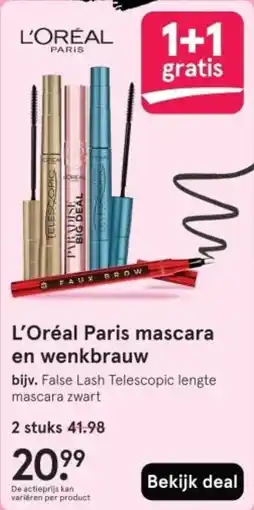 Etos L'Oréal Paris mascara en wenkbrauw aanbieding