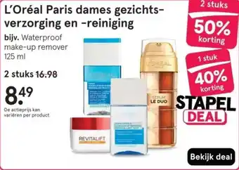 Etos L'Oréal Paris dames gezichtsverzorging en reiniging aanbieding