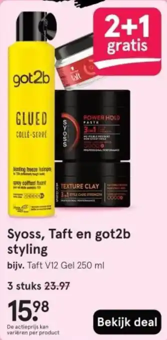 Etos Syoss, Taft en got2b styling aanbieding