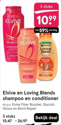 Etos Elvive en Loving Blends shampoo en conditioner aanbieding