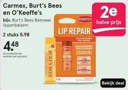 Etos Carmex, Burt's Bees en O'Keeffe's aanbieding