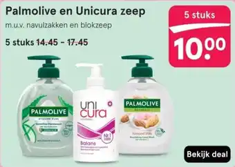 Etos Palmolive en Unicura zeep aanbieding