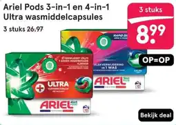 Etos Ariel Pods 3-in-1 en 4-in-1 Ultra wasmiddelcapsules aanbieding