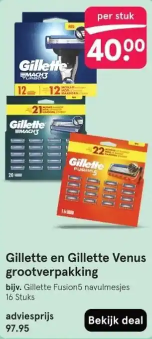 Etos Gillette en Gillette Venus grootverpakking aanbieding