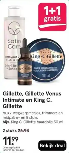 Etos Gillette, Gillette Venus Intimate en King C. Gillette aanbieding