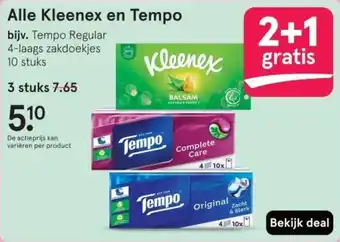 Etos Alle Kleenex en Tempo aanbieding