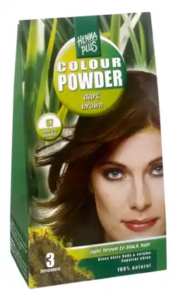De Online Drogist Hennaplus Colour Powder 57 Dark Brown aanbieding