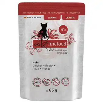 Zooplus 32x 85g catz finefood Senior No. 3 Kip Katten Natvoer aanbieding